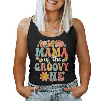 Retro Mama Of Groovy One Matching Family 1St Birthday Party Women Tank Top - Seseable