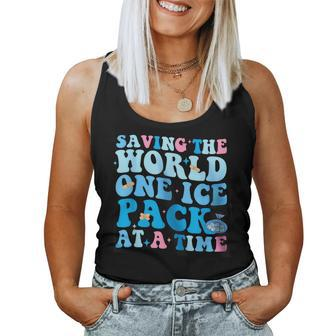 Retro Saving The World One Ice Pack At A Time School Nurse Women Tank Top - Seseable
