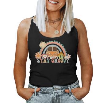 Retro Stay Groovy Preppy Summer Hippie 70S Women Tank Top - Monsterry UK