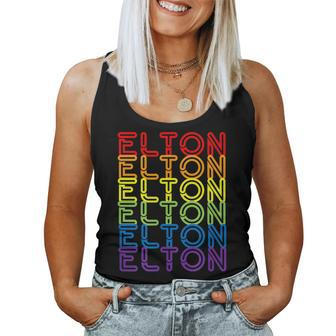 Retro Style Elton Rainbow Women Tank Top - Seseable