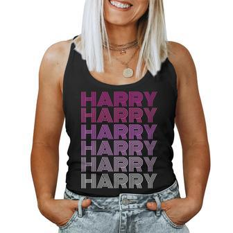 Retro Style Harry Pink Ombre Name Women Tank Top - Seseable