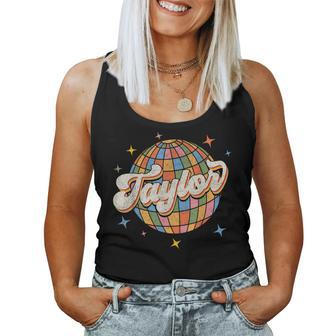 Retro Taylor First Name Personalized Groovy Birthday Women Tank Top - Monsterry