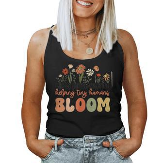 Retro Wildflower Early Intervention Helping Tiny Human Bloom Women Tank Top - Seseable