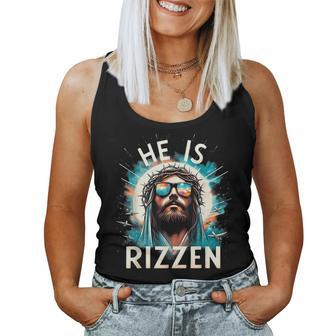 He Is Rizzen Jesus Is Rizzen Retro Jesus Christian Religious Women Tank Top - Seseable