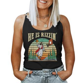 He Is Rizzin Basketball Easter Christian Religious Women Tank Top | Mazezy AU