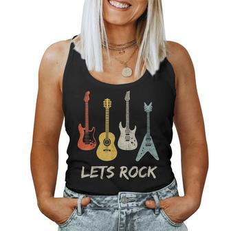 Lets Rock Rock N Roll Guitar Retro Women Women Tank Top - Monsterry CA