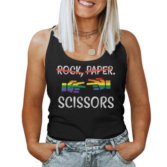 Rock Paper Scissors Fun Pride Month Gay Lesbian Lgbtq Women Women Tank Top - Monsterry UK