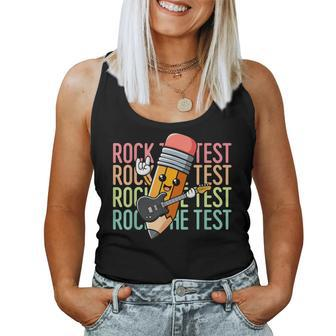 Rock The Test Day Teacher Testing Day Motivational Women Tank Top | Mazezy