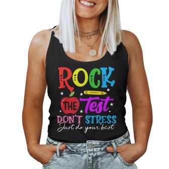 Rock The Test Don't Stress Just Do Your Best Teacher Women Tank Top - Seseable