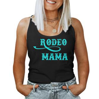 Rodeo Mama Distressed Turquoise Western Woman Women Tank Top - Monsterry
