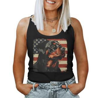 Rottweiler Dog Usa Patriotic Fourth Of July Women Women Tank Top - Monsterry UK