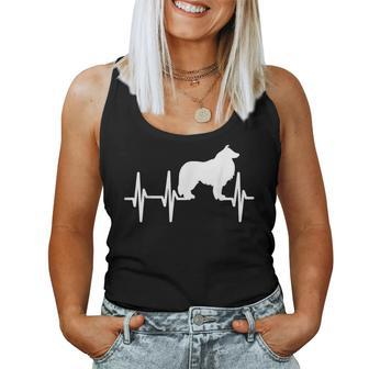 Rough Collie Heartbeat Dog Mom Dad Pet Women Tank Top - Monsterry CA
