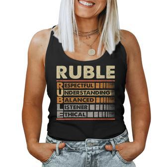 Ruble Family Name Ruble Last Name Team Women Tank Top - Seseable