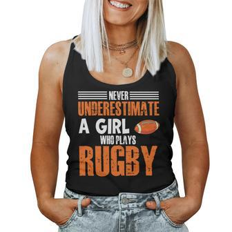 Rugby Girl Meme Never Underestimate A Girl Who Plays Rugby Women Tank Top - Seseable