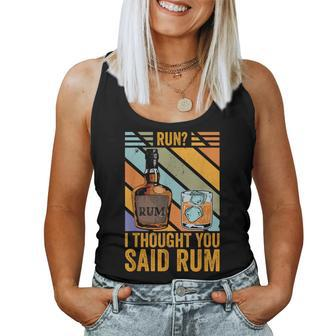Run I Thought You Said Rum Vintage Drunk Runner Women Tank Top - Monsterry