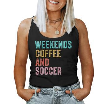 Weekends Coffee And Soccer Soccer Mom Vintage Women Tank Top - Monsterry UK