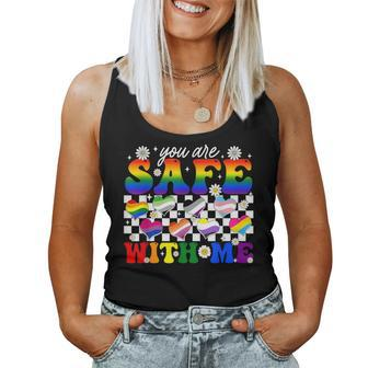 You Are Safe With Me Rainbow Gay Transgender Lgbt Pride Women Tank Top - Monsterry AU