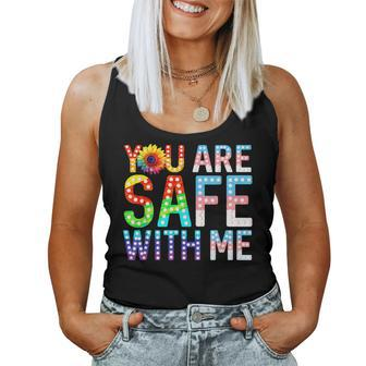 You Are Safe With Me Rainbow Lgbt Gay Lesbian Trans Pride Women Tank Top - Monsterry UK