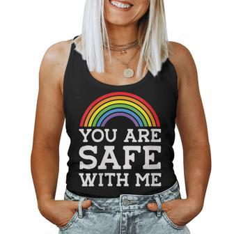 You Are Safe With Me Straight Ally Lgbtqia Rainbow Pride Women Tank Top - Monsterry CA