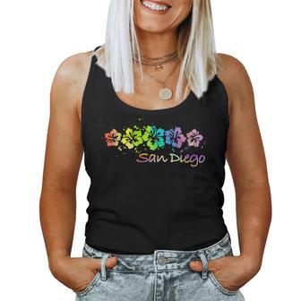 San Diego Ca Watercolor Beach & Surf Women Tank Top - Monsterry