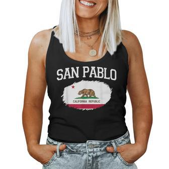 San Pablo Ca California Flag Vintage Usa Sports Women Women Tank Top - Monsterry