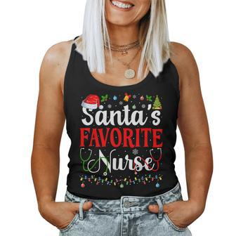 Santa's Favorite Nurse Christmas Nursing Christmas Nurse Women Tank Top - Monsterry AU