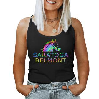 Saratoga Springs Belmont Stakes Horse Racing Color Arts Women Tank Top - Monsterry UK