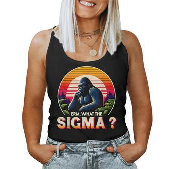 Sarcastic Humor Erm What The Sigma Ironic Meme Quote Women Tank Top - Monsterry