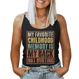 Sarcastic Old Man Old Woman My Back Not Hurting Retro Women Tank Top - Seseable