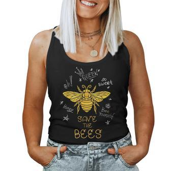 Save The Bees Graffiti Apiary Bee Beekeeper Earth Day Women Tank Top - Monsterry