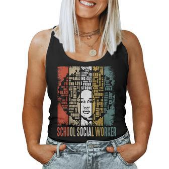 School Social Worker Afro African Black History Month Women Tank Top - Monsterry AU