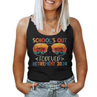 School's Out Forever Retirement 2024 Retro Retired Teacher Women Tank Top - Monsterry CA