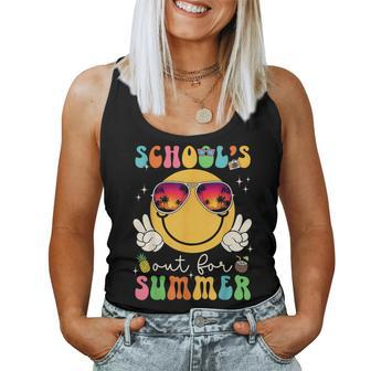 School's Out For Summer Teacher Last Day Of School Groovy Women Tank Top - Monsterry AU
