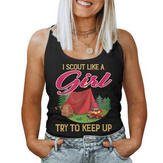 I Scout Like A Girl Try To Keep Up Scout Survival Women Tank Top - Monsterry DE