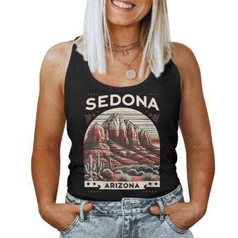 Sedona Az Hiking Outdoors Mountain Sedona Usa Retro Vintage Women Tank Top - Monsterry DE