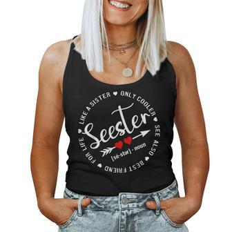 Seester Dictionary Definition Big Sis Again Sister Women Tank Top - Monsterry
