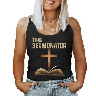 The Sermonator Pastor Appreciation Christian Cross Women Tank Top - Monsterry UK