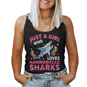 Shark Fish Lover Just A Girl Who Loves Hammerhead Sharks Women Tank Top - Thegiftio UK