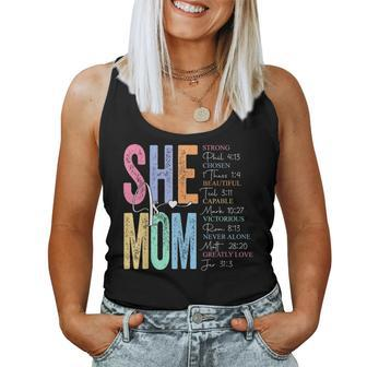 She Is Mom Religious Believe Verses Christian Women Tank Top | Mazezy DE
