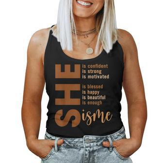 She Is Me Strong Educated Blessed Black History Girls Women Tank Top | Mazezy DE