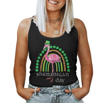 Shenanigan Squad St Paddys Day Irish Cute Flamingo Rainbow Women Tank Top | Mazezy AU