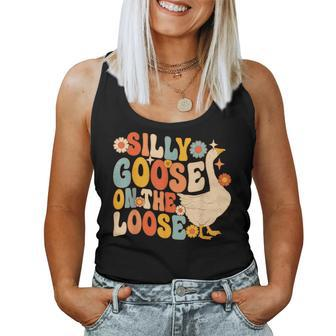 Silly Goose On The Loose Retro Groovy Women Tank Top - Monsterry DE