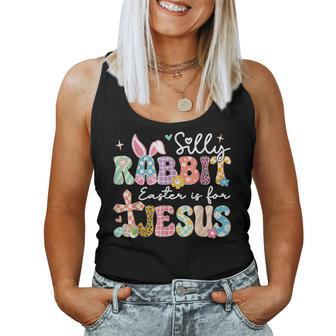 Silly Rabbit Easter Is For Jesus Cute Bunny Christian Faith Women Tank Top - Seseable