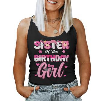 Sister Of The Birthday Girl Cat Kitty Family Matching Women Tank Top - Monsterry CA