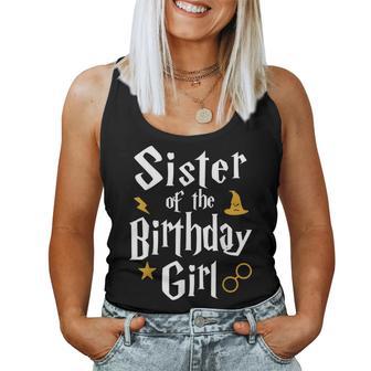 Sister Of The Birthday Girl Wizard 1St Birthday Family Party Women Tank Top - Monsterry CA