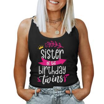 Sister Of The Birthday Twins Celebrate Twin Cute Women Tank Top - Monsterry DE