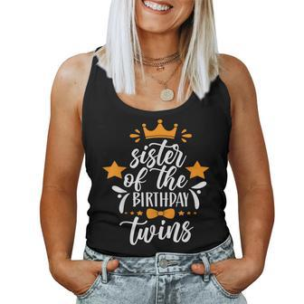 Sister Of The Birthday Twins Twin Celebrate Cute Women Tank Top - Monsterry