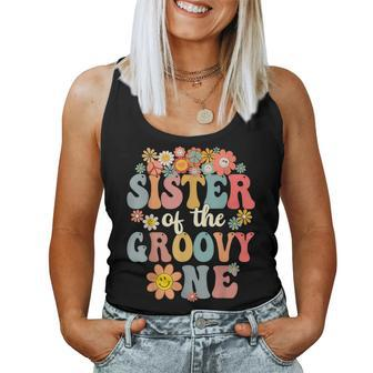 Sister Of Groovy One Matching Family 1St Birthday Party Women Tank Top - Seseable