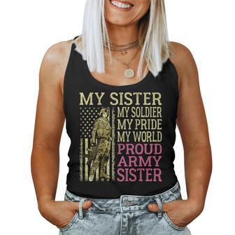 My Sister My Soldier Hero Proud Army Sister Military Sibling Women Tank Top - Monsterry CA