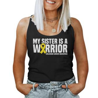 My Sister Is A Warrior Childhood Cancer Awareness Women Tank Top - Monsterry DE